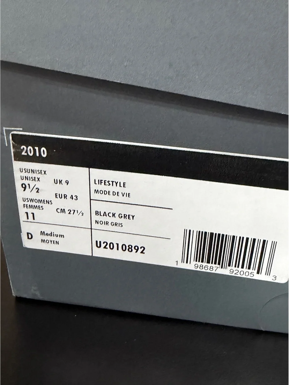 Size 9.5 - New Balance ABZORB 2010 “Black Shadow Grey Sea Salt”